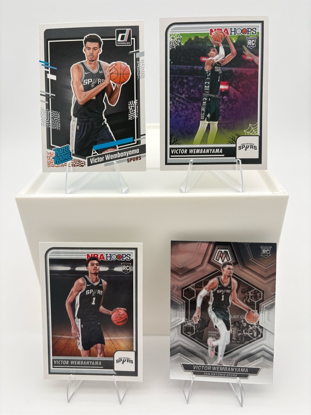 Victor Wembanyama Spurs 4 Card Lot 🔥 Rookies 🔥 Panini Mosaic / Hoops / Optic